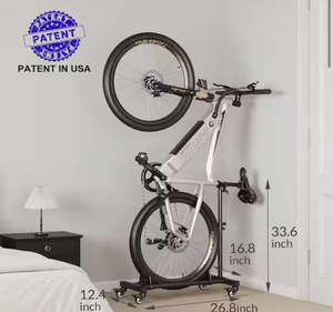 lot 230 image: Bicycle Storage Stand with Casters 33.6 in H x 26.8 in L x 16.8 in W - Retail $50