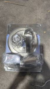 lot 253 image: Shower Valve Trim Kit with Round Escutcheon Plate and Lever Handle - Retail $60