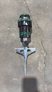 lot 260 image: Garden Hose Spray Nozzle with Ground Stake Base, Shower Setting Dial - Retail $0