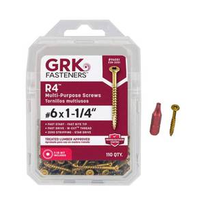 lot 280 image: #6 x 1-14 in. Star Drive Bugle Head R4 Multi-Purpose Wood Screw (110 - Pack) - Retail $11