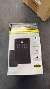 lot 297 image: Defiant Touchpad Deadbolt 10 User Codes 2 Keys Included - Retail $70