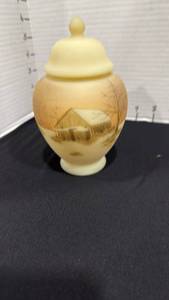 lot 1001 image: Hand painted Fenton ginger jar with lid 6 inches tall