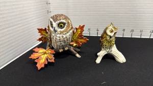 lot 1008 image: Lenox fine porcelain figurine of a Saw-Whet Owl from the Lenox Garden Birds Collection and Goebel porcelain owl figurine (Model #315)