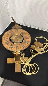 lot 1038 image: Vintage wooden mechanical foliot or Anno 1640 style weight-driven gear clock