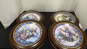 lot 1041 image: Lena Liu collector plates with wood frames