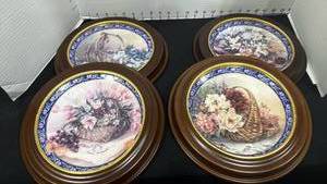 lot 1042 image: Lena Liu collector plates with wood frames