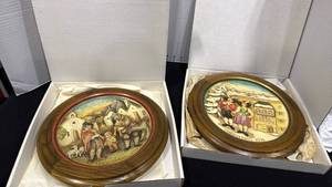 lot 1045 image: Anri collector plates with wood frames set of 4