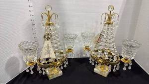 lot 1050 image: Swarovski Strass candleholders set of 2