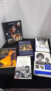 lot 1091 image: Elvis, Jackie O, Tom Brokaw and Princess  Diana hardback books