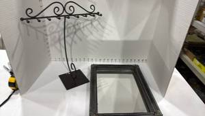 lot 1098 image: Mirror tray 11x14 and metal necklace holder