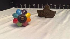 lot 1265 image: Coca Cola bottle opener and vintage door knob