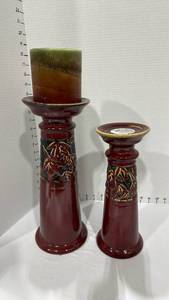 lot 2004 image: Candleholders with one candle largest 14.5x5.5