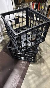 lot 2029 image: 2 black plastic crates