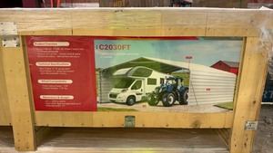 lot 1118 image: Unused SDLANCH 20 x 30 ft All-Steel Carport 12 ft 6 in Height SDLC2030FT