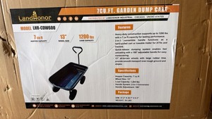 lot 1159 image: Unused LandHonor Garden Dump Cart 7 cu ft 1200 lb LHR-CDW600