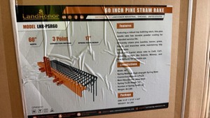 lot 1171 image: Unused LandHonor Pine Straw Rake 60 in 3 Point LHR-PSR60