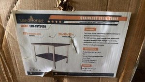 lot 1173 image: Unused LandHonor 24 x 30 x 33 in 201 Stainless Steel Work Table LHR-SST2430