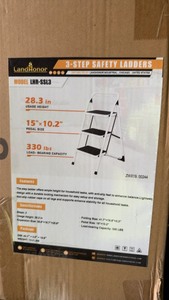 lot 1175 image: Unused LandHonor 3 Step Safety Ladder 28.3 in 330 lb LHR-SSL3