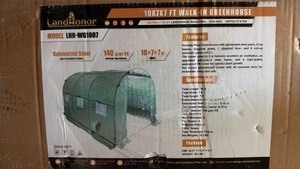lot 1181 image: Unused LandHonor 10x7x7 ft Walk-In Greenhouse LHR-WG1007