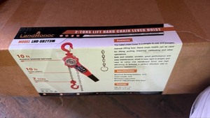 lot 1184 image: Unused LandHonor 2 Ton Lever Hand Chain Hoist 10 ft LHR-SB2T3M