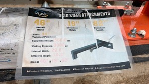 lot 2101 image: Unused WIG Skid Steer Wood Splitting Attachment 46 in Width 82 in Length XN-PMJ1-58