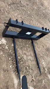lot 3000 image: Unused JCT Skid Steer Bale Spear Attachment Frame with Two Tines