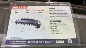 lot 4017 image: Unused Wolverine 72 in Skid Steer Tiller Attachment TL-12-72W