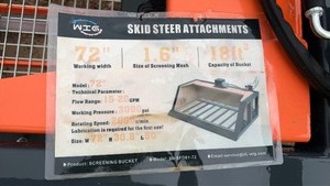 lot 5046 image: Unused WIG Skid Steer Screening Bucket 72 in 18 ft3 XN-SFD01-72