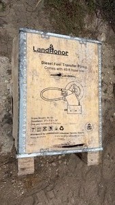 lot 5047 image: Unused LandHonor Diesel Fuel Transfer Pump with 49 ft Hose Reel