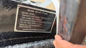 lot 7016 image: Unused Side Shift Skid Steer Fork 60 in Length SF60