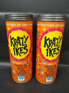 lot 33 image: Vintage Whitman Krazy Ikes Snap Together Plastic Building Pieces. One Container is Empty