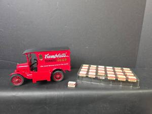 lot 114 image: 1920s Campbells Soup Delivery Truck Diecast Model with Miniature Soup Crates