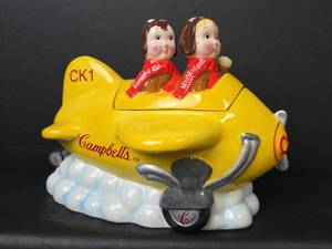 lot 120 image: 2005 Campbells Kids Aiming High II Collectors Edition Cookie Jar (see pics for damage, hand is in the box)