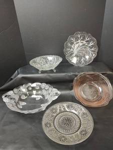 lot 229 image: Arielle Frosted Strawberry Bowl, Relish Plate and More