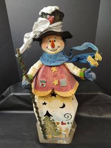 lot 240 image: Decorative Wood Snowman Figure