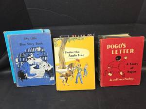 lot 270 image: Lot of 7 Childrens Books Including My Little Blue Story Book, Under the Apple Tree, Pogos Letter