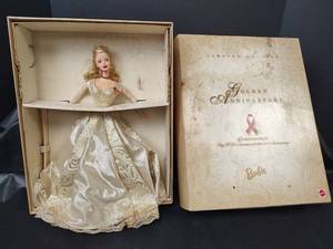 lot 318 image: Vintage Mattel Barbie Golden Anniversary Doll Serial 07213 of 25,000, See pics for Staining