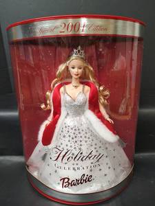 lot 371 image: NIB Vintage Barbie Holiday Celebration Doll, Special 2001 Edition