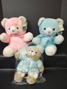 lot 372 image: NIP Snuggles Glow Teddy and Two Montgomery Ward Plush Teddy Bears