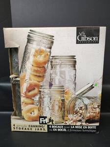lot 375 image: Gibson 4 Airtight Canning Storage Jars 34 1 14 1 12 2 Quart