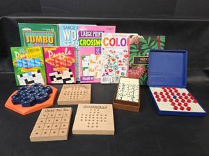 lot 451 image: Puzzle and Games - Sudoku, Crossword, Word Search, Domino Set, and Peg Games