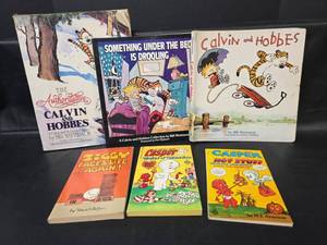 lot 455 image: Calvin and Hobbes, Ziggy and Casper Paperback Book Lot of 6