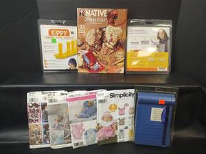 lot 585 image: Craft Lot Zippy Looms, X-Acto Trimmer and Simplicity Patterns