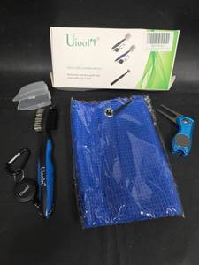 lot 650 image: New Uioolri Golf Club Cleaning Brush 3 in 1 Tool Kit with Towel and Divot Tool