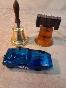 lot 20 image: Avon Decanter Lot Stock Car Racer 5 fl oz & Paul Revere Bell 4 fl oz & Liberty Bell Decanter 3 Pieces