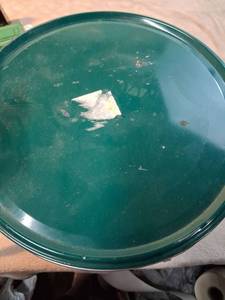 lot 24 image: John Deere Moline Illinois Tin Container with Diecast Farm Toys Lot