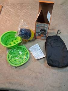 lot 47 image: KADTC Dog Treat Toy Food Dispensing Toy with Green Bowls and Storage Bag