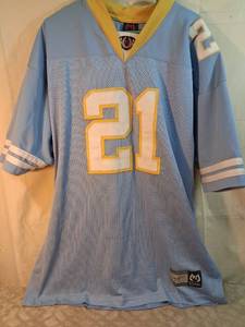 lot 51 image: San Diego #21 Football Jersey Blue Yellow Mesh