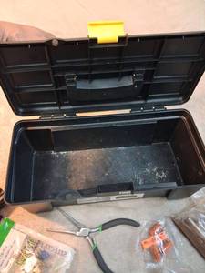 lot 56 image: Tool Bench Hardware Tool Box with Hand Tools and Accessories