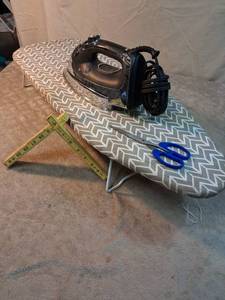 lot 65 image: Ironing Board with Iron and Cover